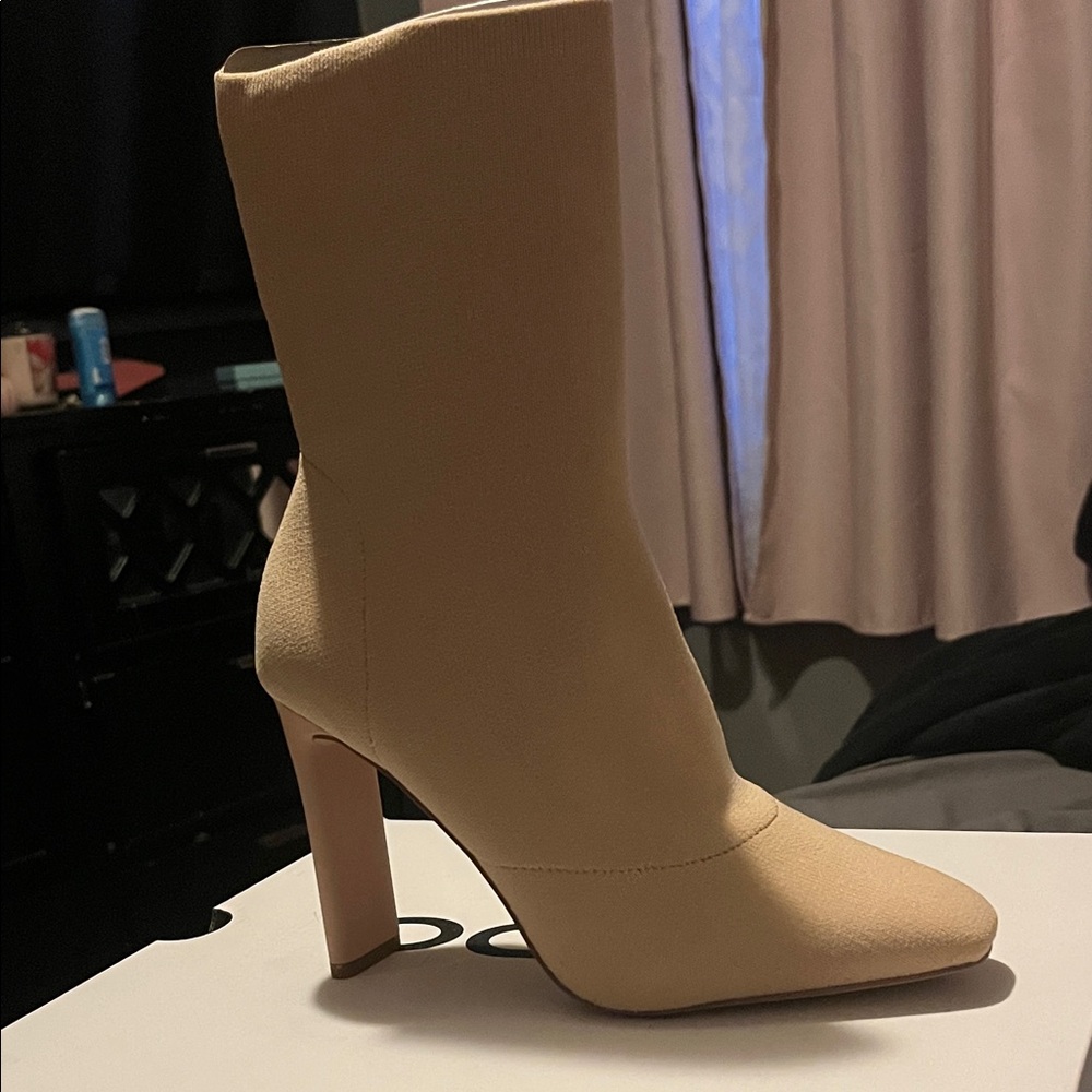 Aldo Chic Beige Heeled Boots